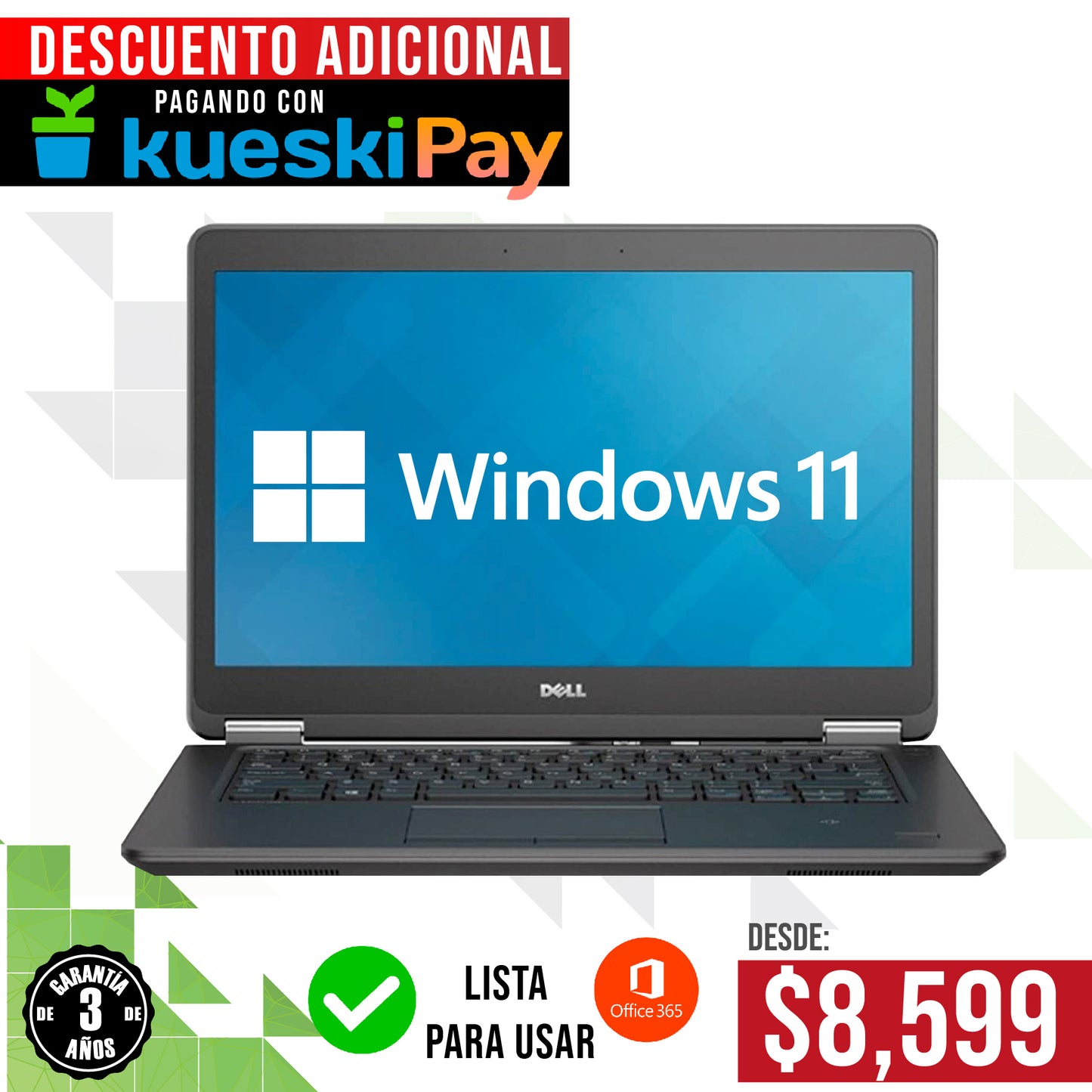 Laptop Dell 7400 Core i5, 8 gb, 256 gb SSD, 14"