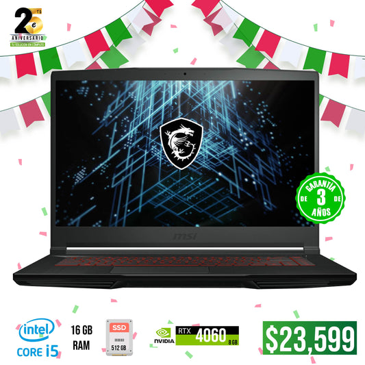 Laptop MSI, Core i5, 16 gb, 512 gb SSD, Nvidia 8 gb, 15.6"