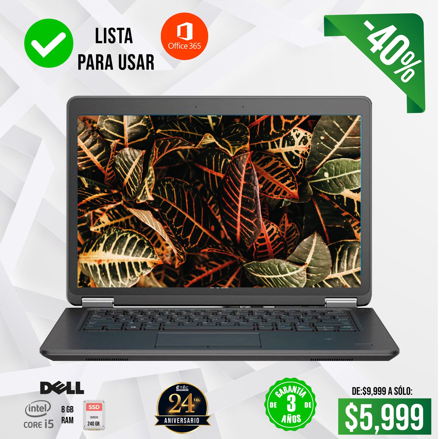 No Te Quedes Sin Ella! Laptop Dell Core i5 con 8GB RAM y 240GB SSD