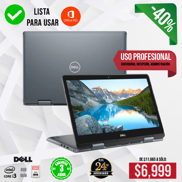 Laptop Dell Core i3 / Touch / 360 / Poder y portabilidad