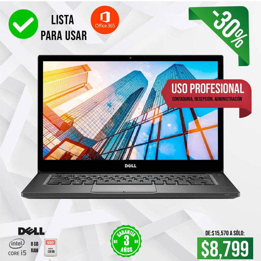Laptop Dell 7290, Core i5, 8 gb de RAM, 240 gb SSD, 13" touch