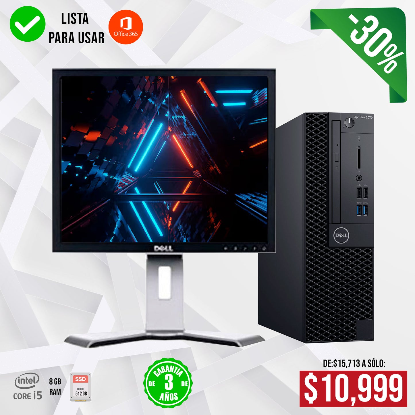 °Dell OptiPlex | Core i5-12500 | 8 GB RAM | 512 GB SSD | Monitor 22"