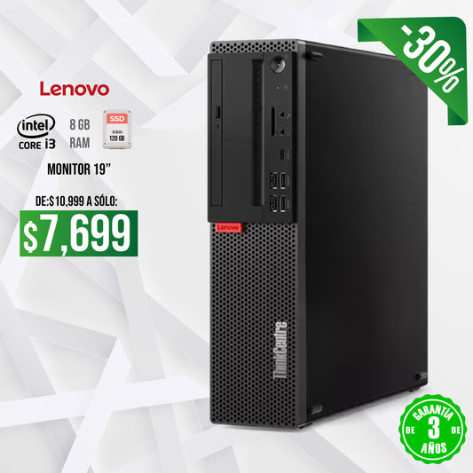 Lenovo Thinkcentre Core i3, 8 gb, 120 gb SSD, 19"