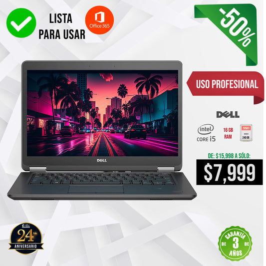 Desempeño Superior: Laptop Dell Core i5 con 16GB RAM y 240GB SSD