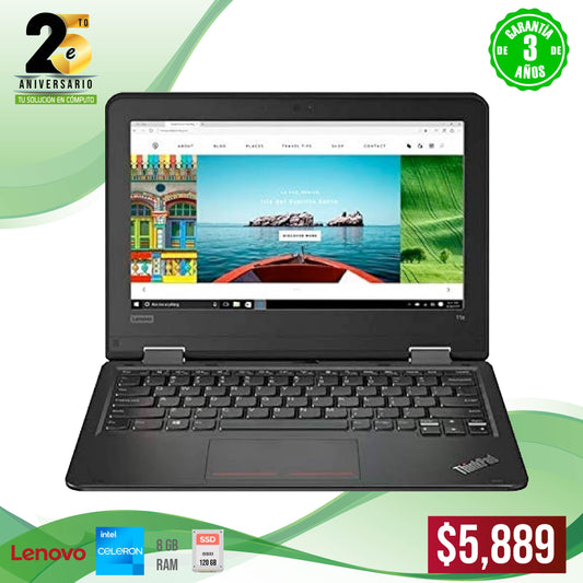 Laptop Lenovo Celeron, 8 gb ram, ssd 128, 11"