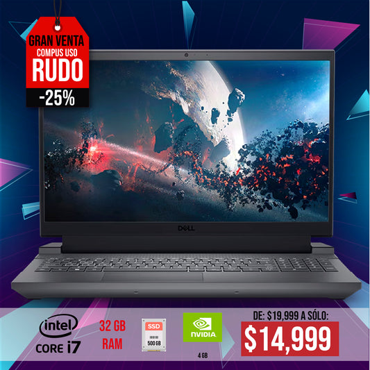 Laptop Dell, Core i7, 32 gb RAM, 500 gb SSD, Nvidia RTX 1650ti 4 gb