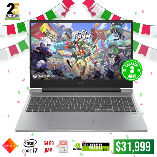 Laptop Hp Omen, Core i7, 64 gb, 1 tb ssd, Nvidia 8 gb, 15.6"