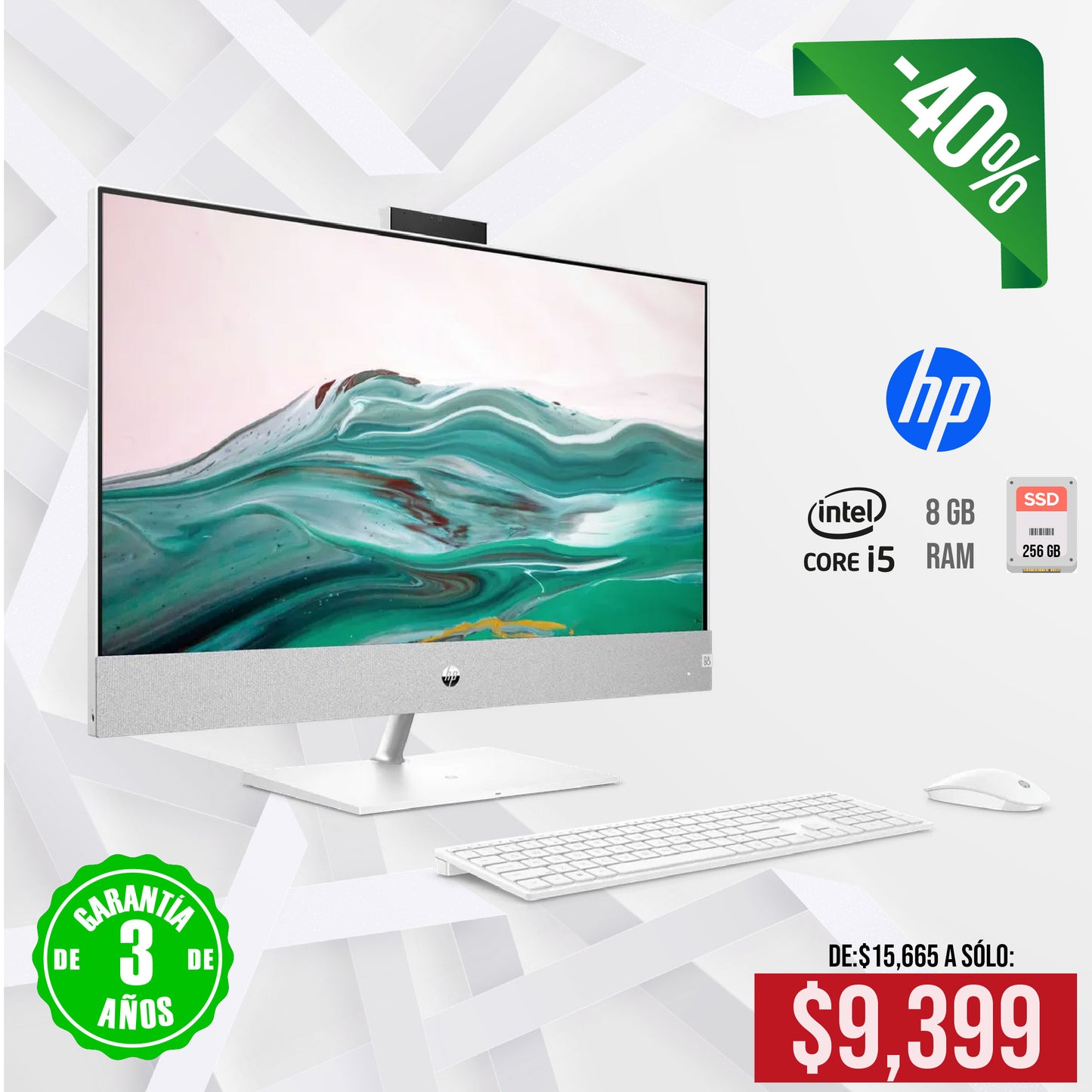 ° Computadora HP | Intel Core i5 | 8 GB RAM | SSD 256GB | 23.8" Touch