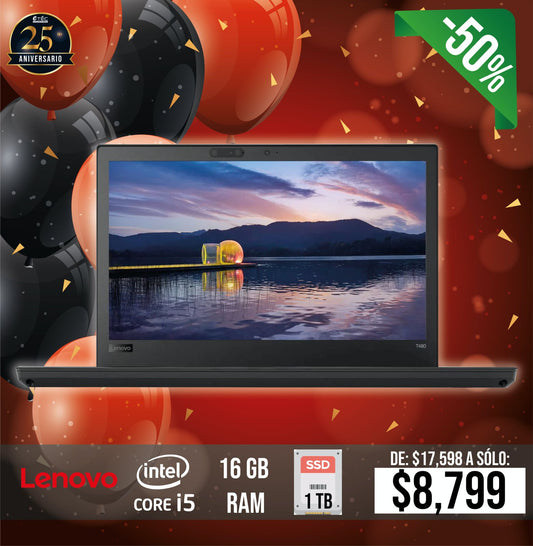 Más rápido y más eficiente: Lenovo T480 con Core i5, 16GB RAM y 1TB SSD.