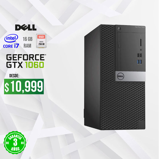 Computadora Dell, Core i7, 16 gb, 254 ssd, Nvidia 3 gb