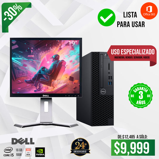 Optimiza tu Trabajo con Dell i5, Nvidia y Pantalla 19"