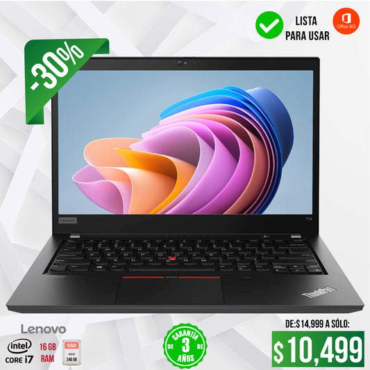°Laptop Lenovo Thinkpad T14, Core i7, 16 gb, 240 ssd, 14