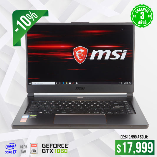 Laptop MSI, Core i7, 16 gb, 512 SSD, Nvidia 6 gb, 15.6"