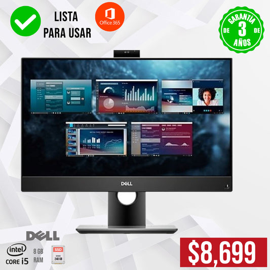 Computadora todo en uno Dell Core i5, 8 gb, 240 gb, 23"